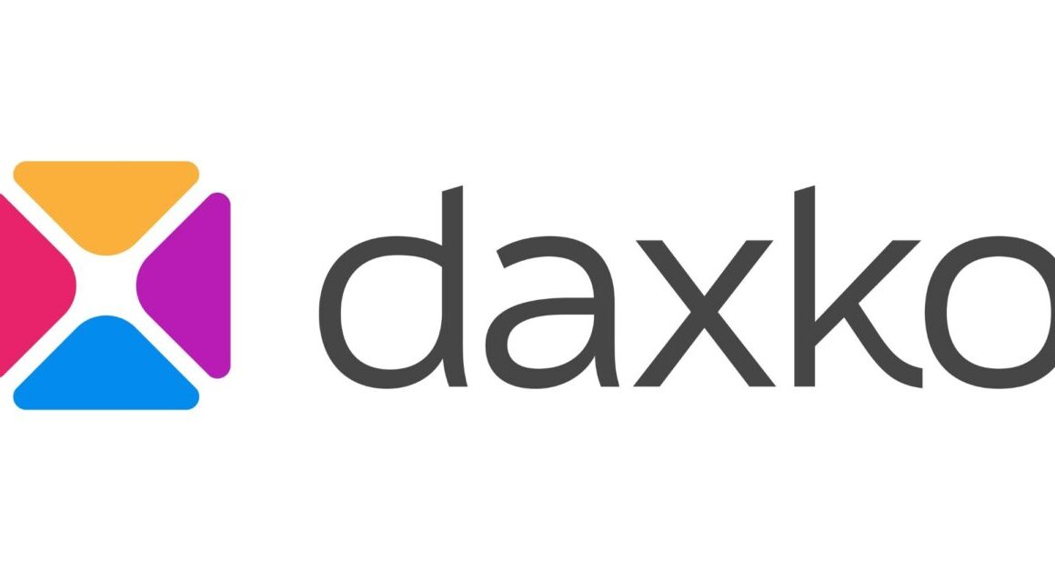 Daxko logo, a four-colour X-shaped mark beside the Daxko wordmark